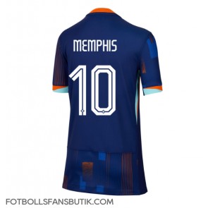 Nederländerna Memphis Depay #10 Replika Bortatröja Damer EM 2024 Kortärmad